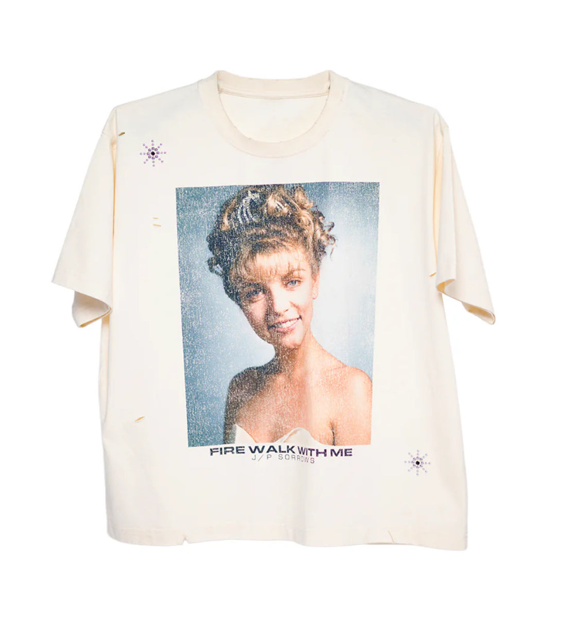 FIRE WALK WITH ME EMBELLISHED VINTAGE TEE