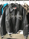 RASPBERRY BLACK LEATHER JACKET